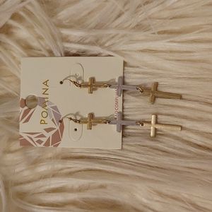 Three Tier Cross Earrings